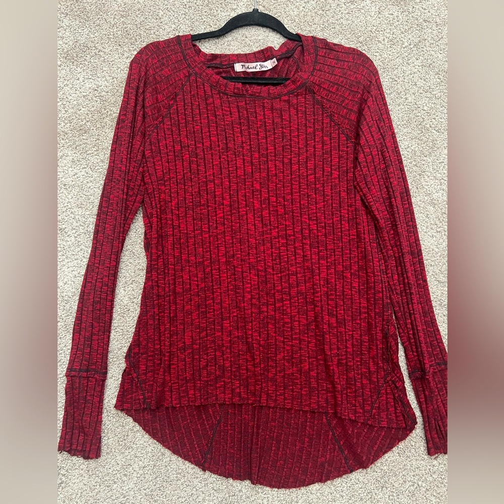 Michael stars • one size fits most •  women's top shirt blouse • red